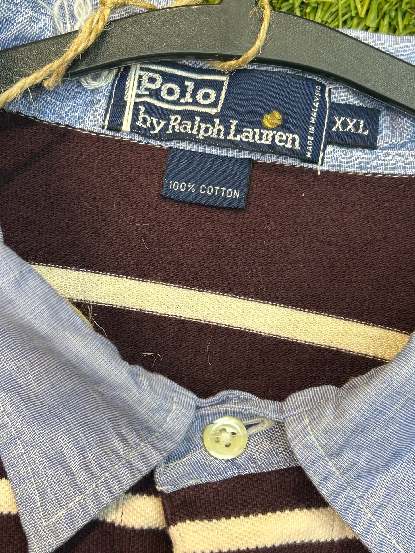 Vintage Ralph Lauren White Stripes on Burgundy