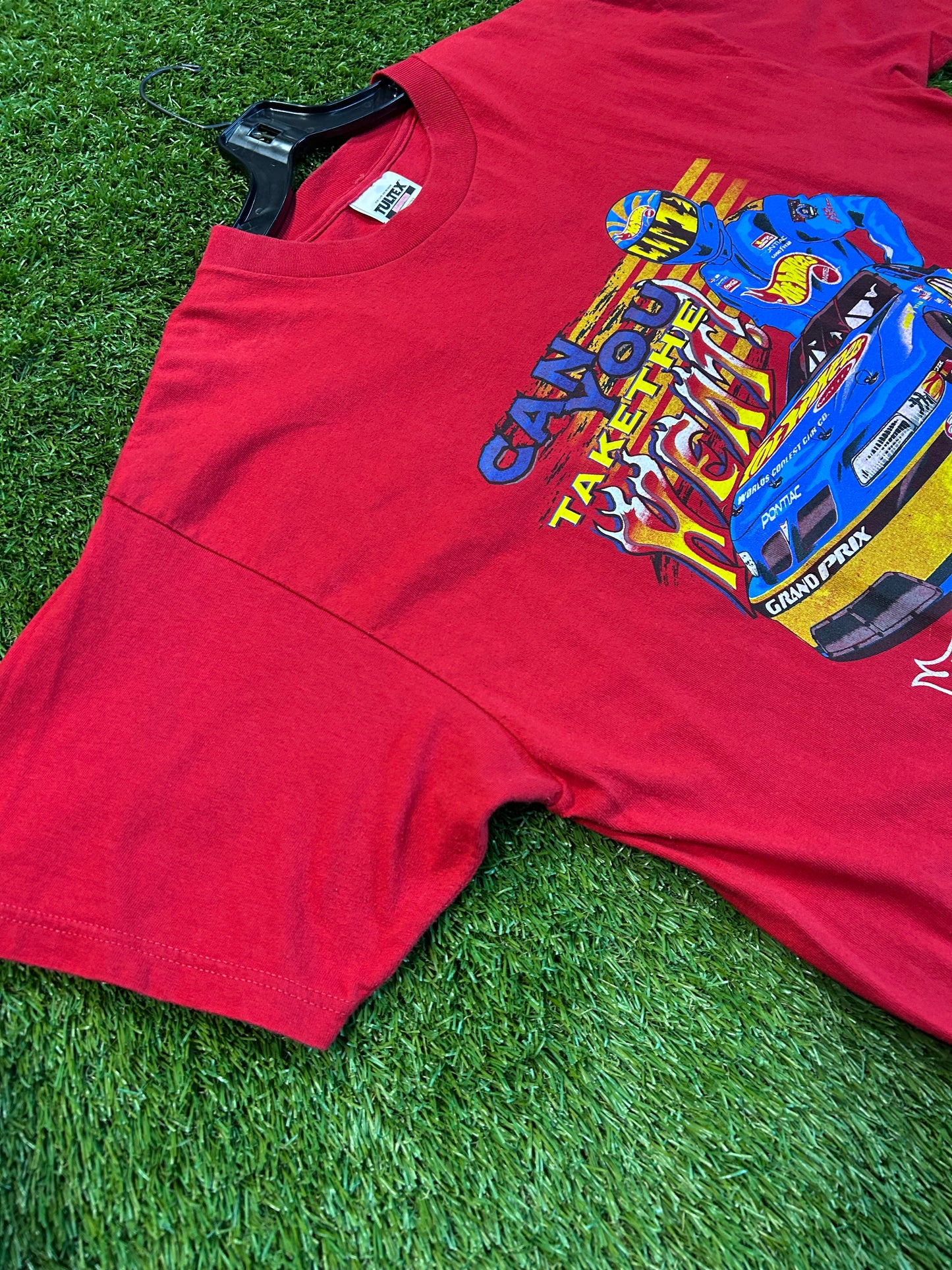 Vintage 90s Kyle Petty Can You Take The Heat Hot Wheels Tee