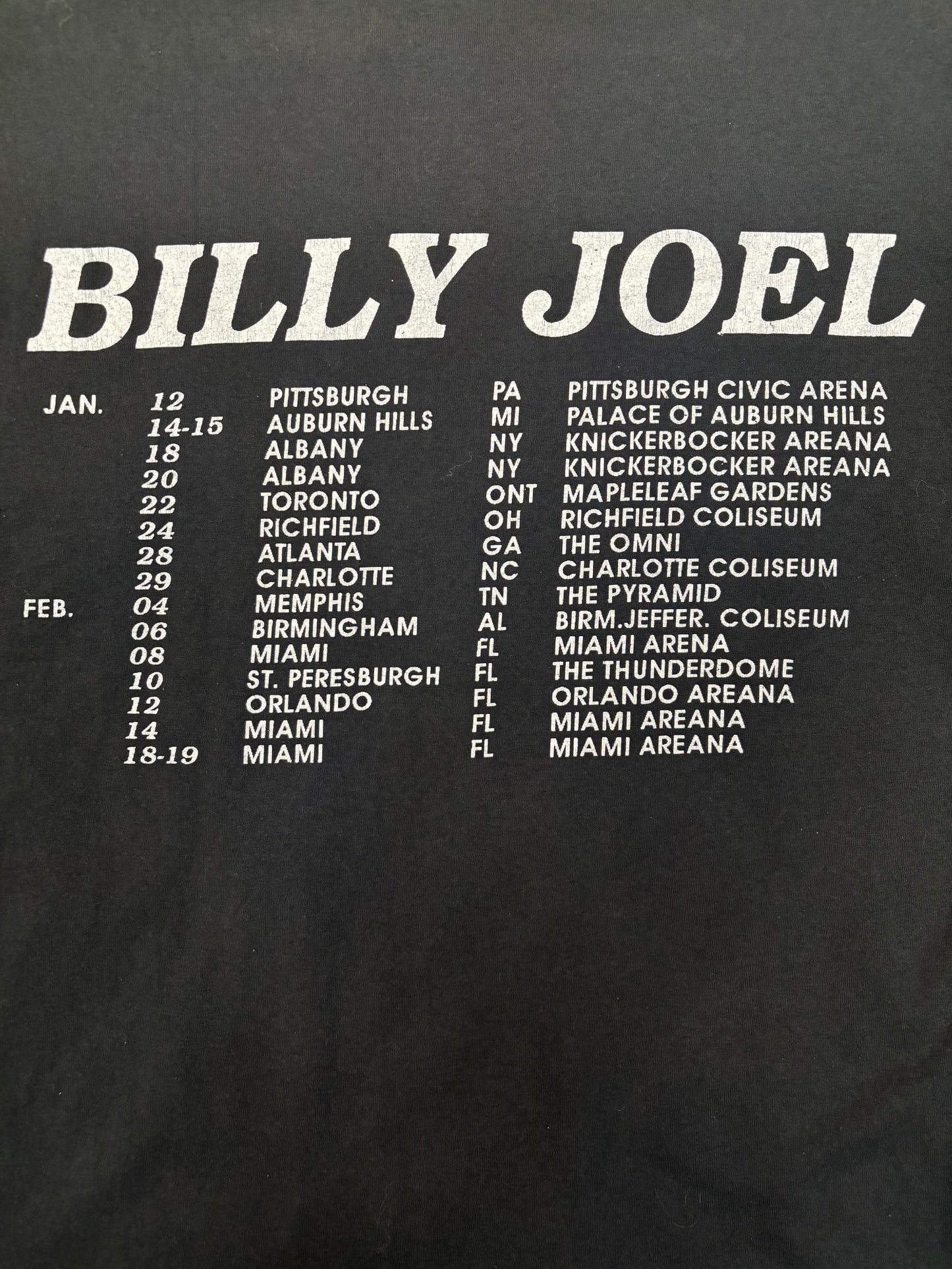Vintage 1993 Billy Joel River Of Dreams Tour Tee
