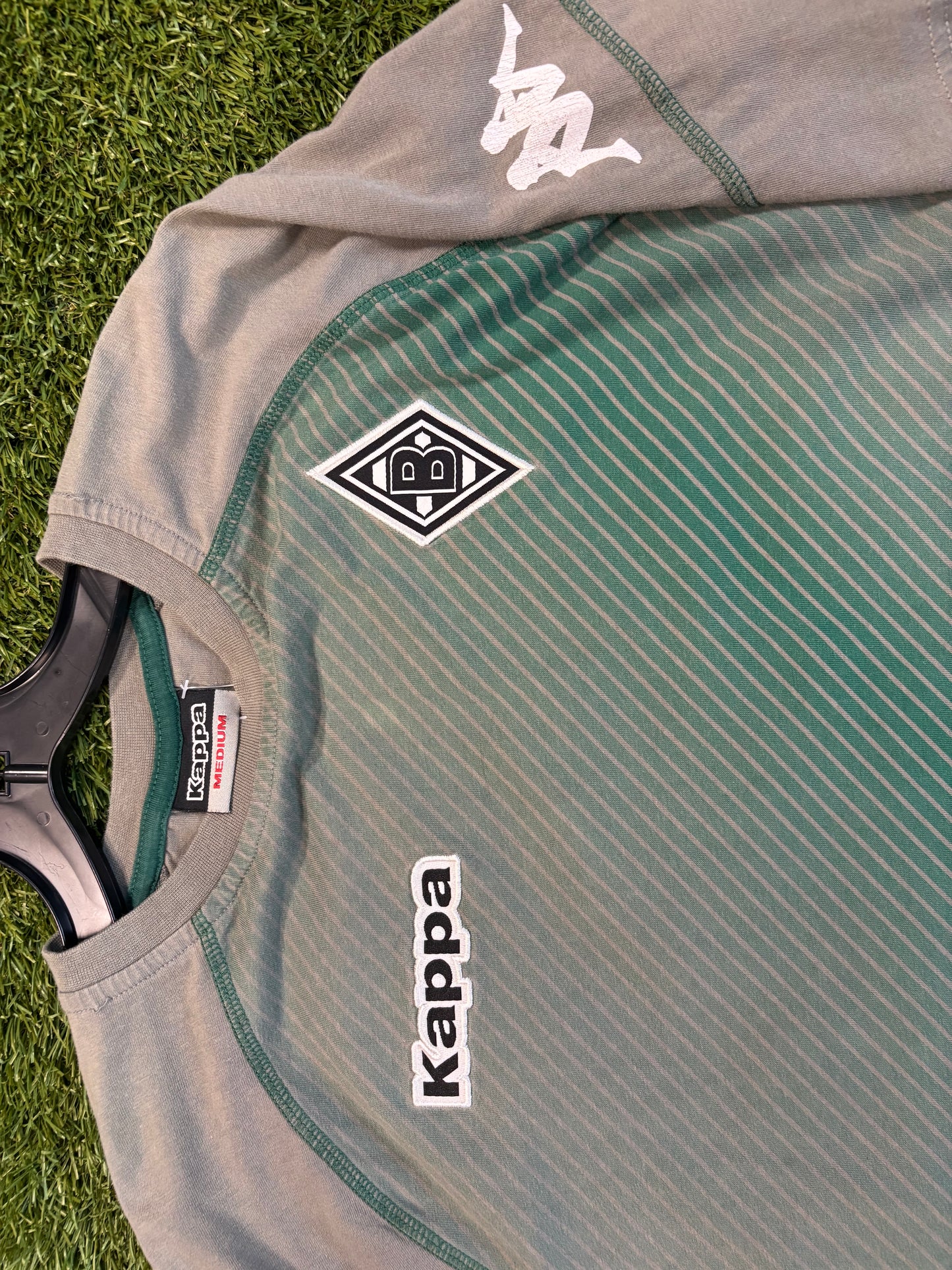 Y2K green striped Kappa T-shirt
