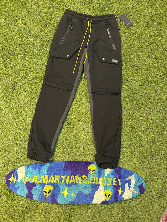 Rhude Black Classic Cargo Colorblock Pattern Sweat Pants