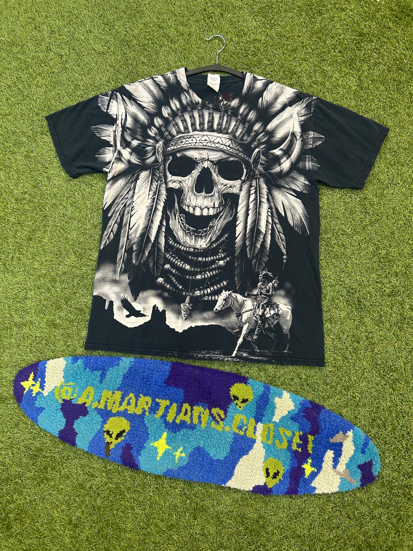 Y2K Native American Chief Skull Warrior Tee
