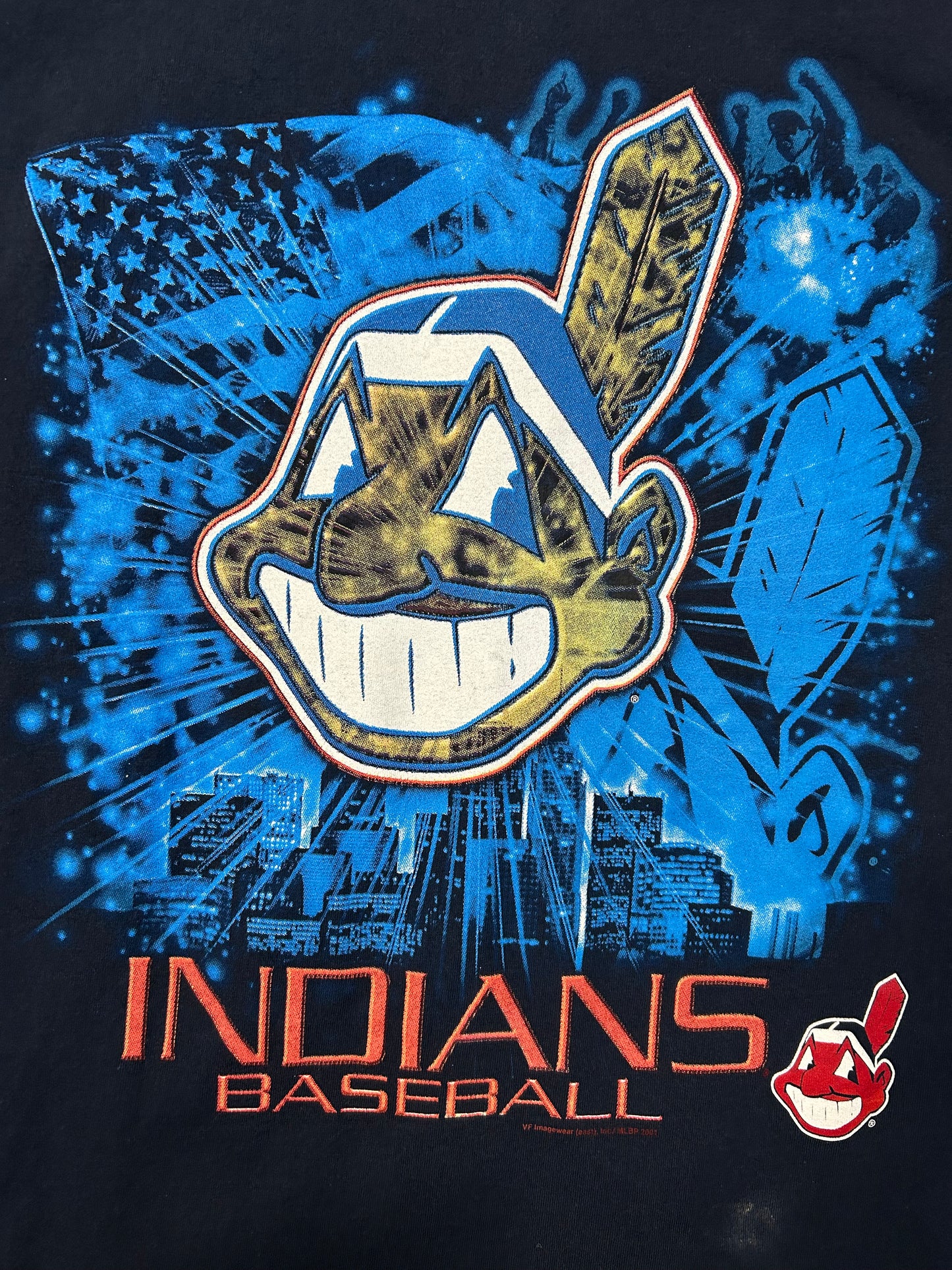 2001 MLB Cleveland Indianas Big Logo Tee