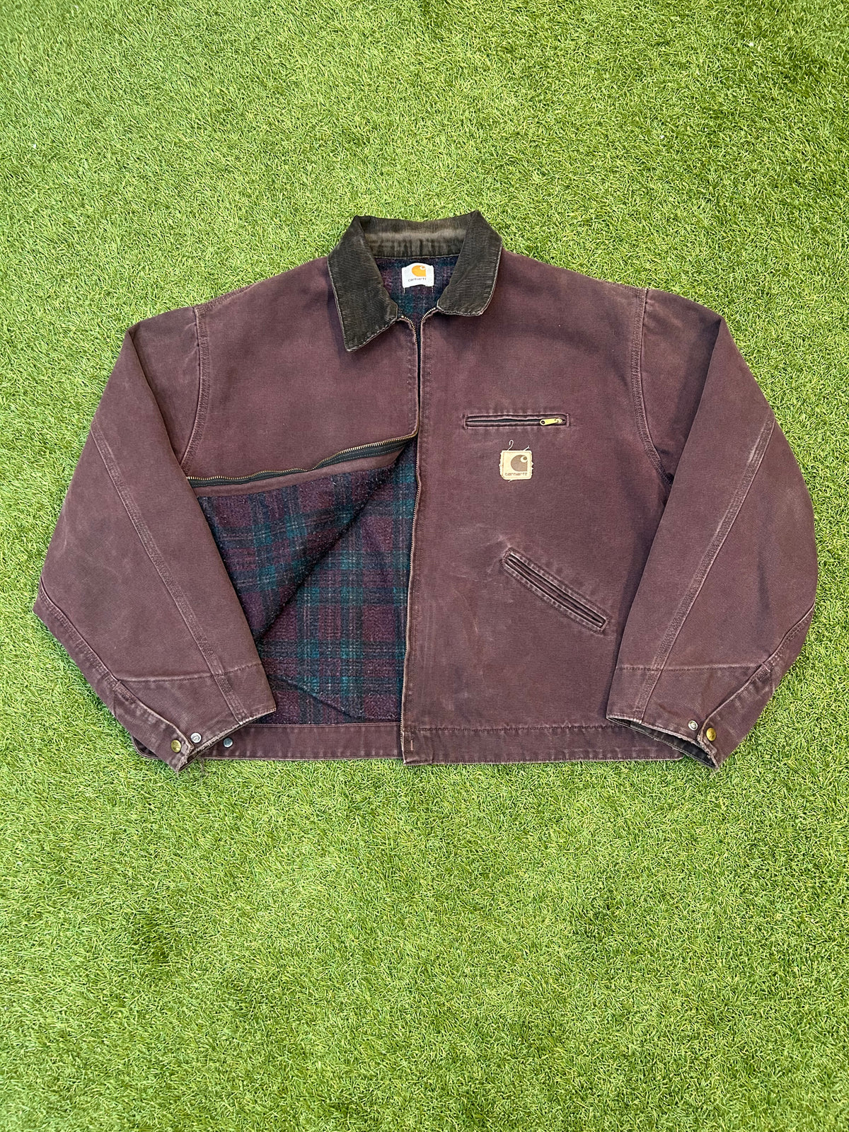 Rare Vintage J43 Light Fade Burgundy Detroit Style Carhartt Jacket