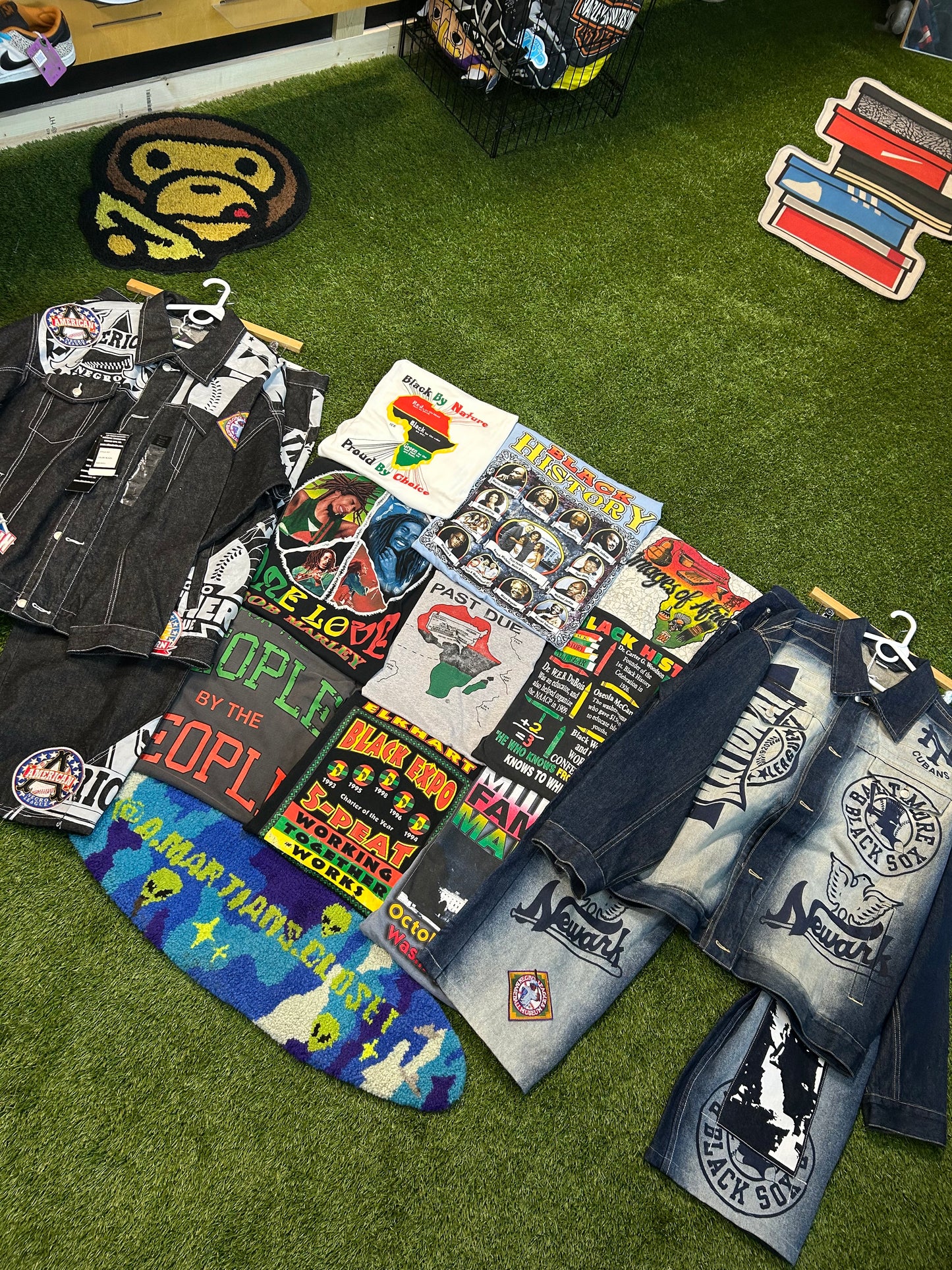 Y2K NLBM Black Denim Embroidered Jacket+Denim Jeans