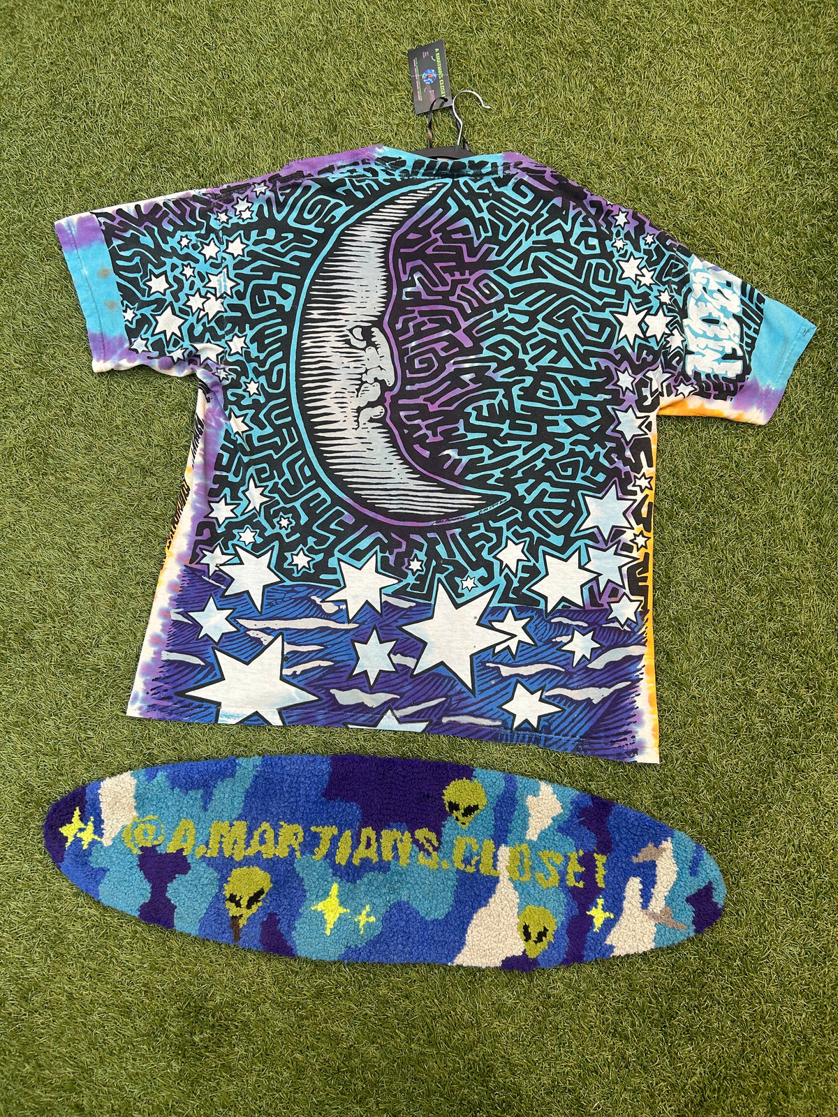 Vintage 1992 First Addition Chris Pickerton Liquid Blue Sun/Moon AOP Tee