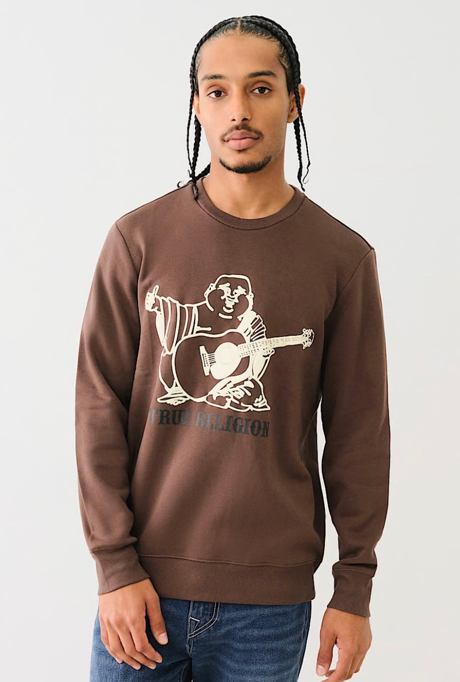 True Religion Buddha Puff Print Crewneck