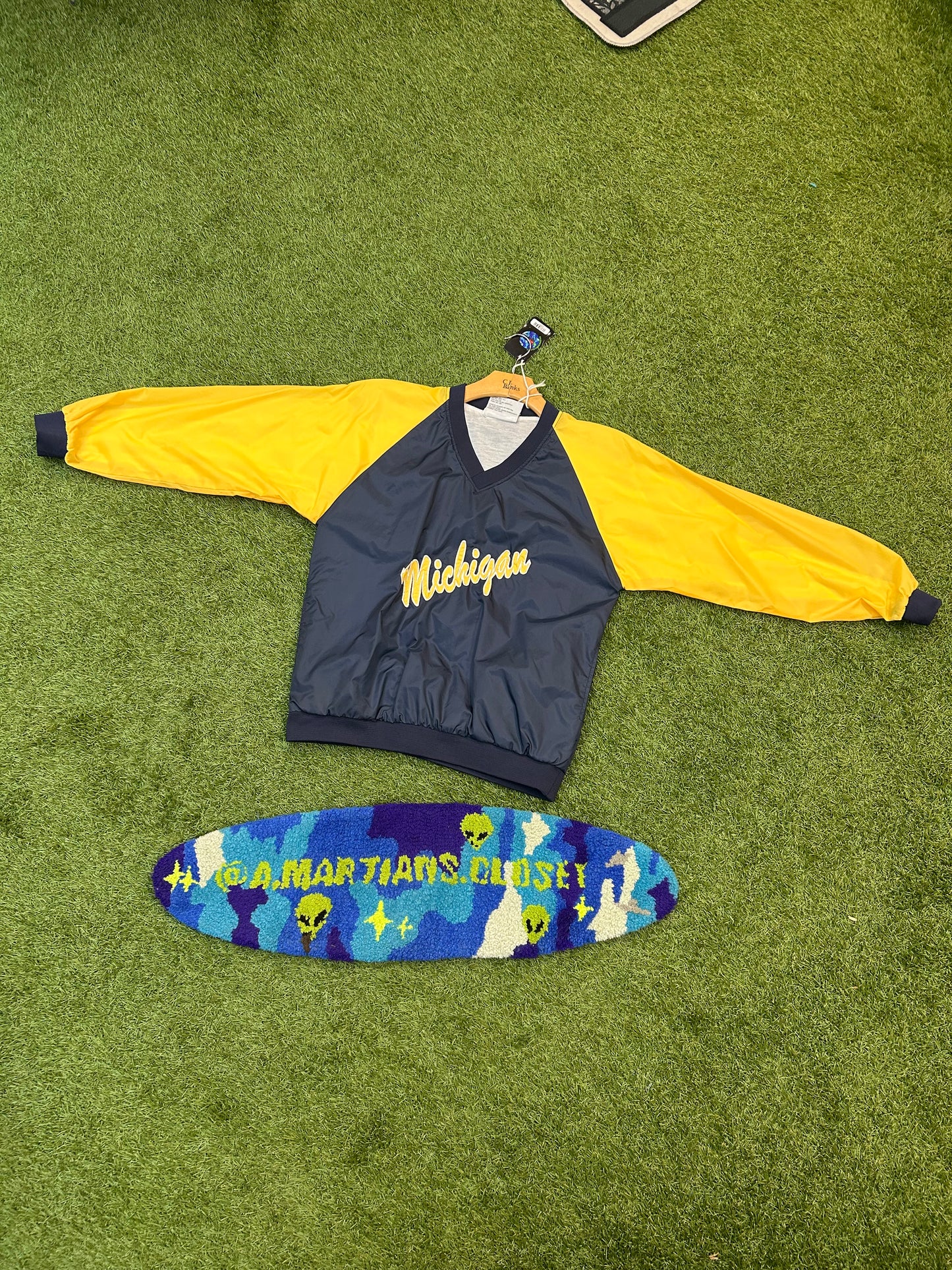 Vintage 90s Michigan University Pullover Windbreaker Crew