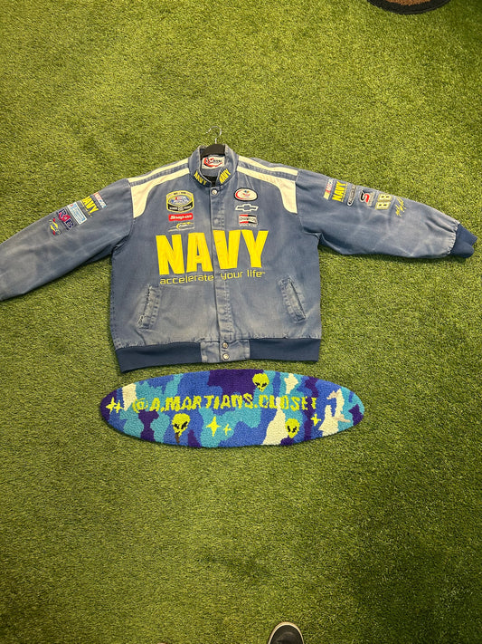 Vintage Navy Accelerate Your Life NASCAR jacket