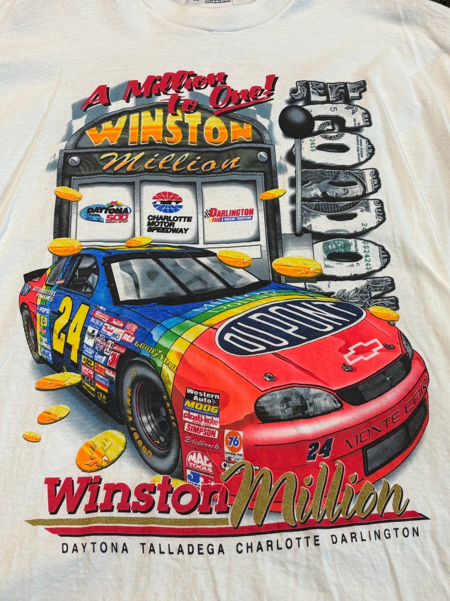 Vintage 1997 Jeff Gordon A Million To One NASCAR Tee