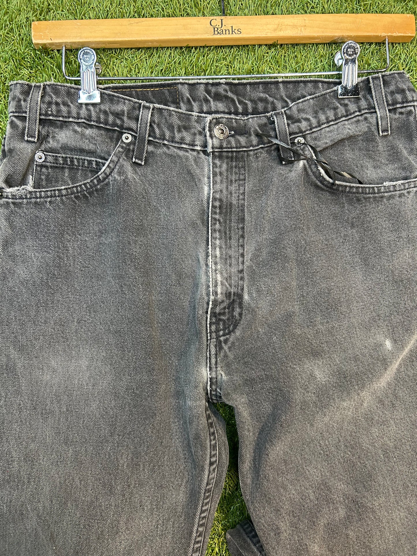 Vintage Orange Tab 505 Regular Straight Leg Fit Black Levi Jeans