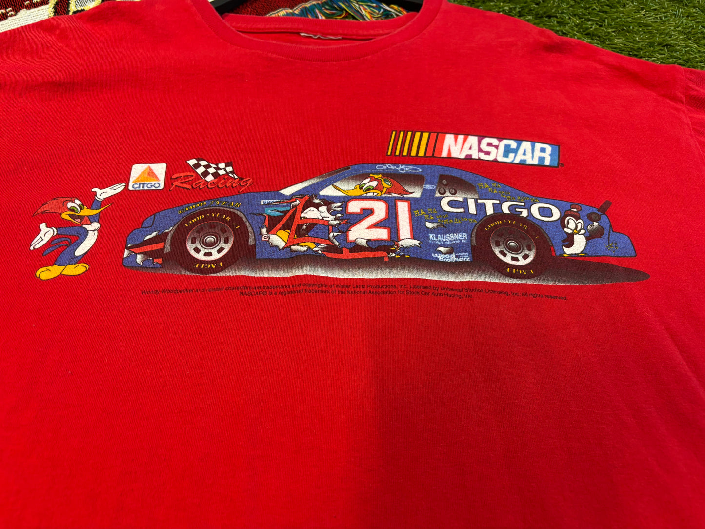 90s Single Stitch Woody The Woodpecker Citgo Racing NASCAR T-Shirt Size 2XL