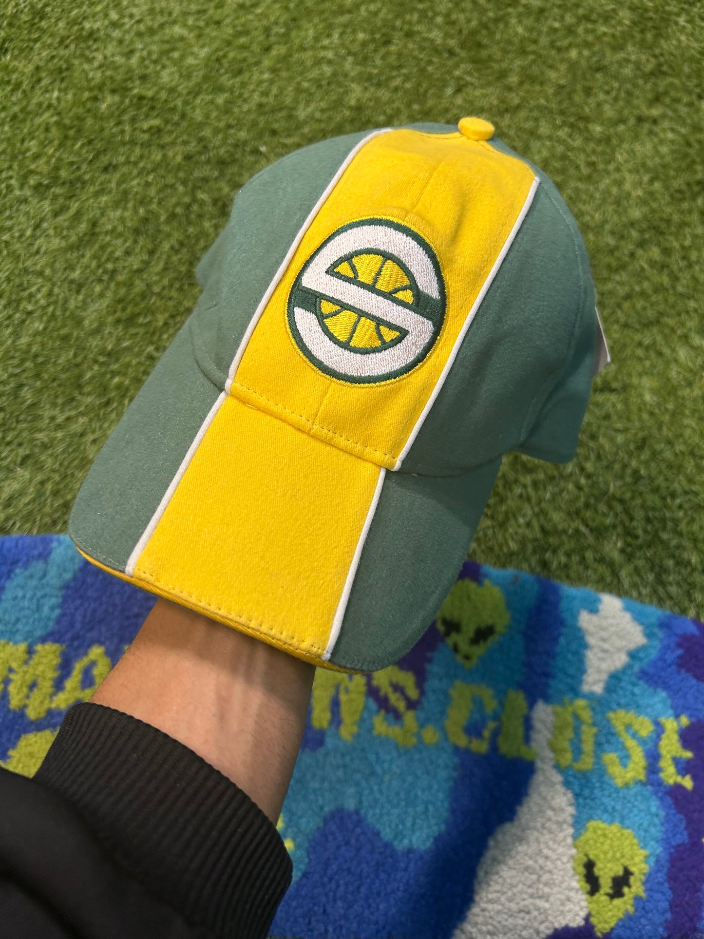 Vintage 90s NBA Seattle Sonics Brand New W/Tags Stretch Fit Cap