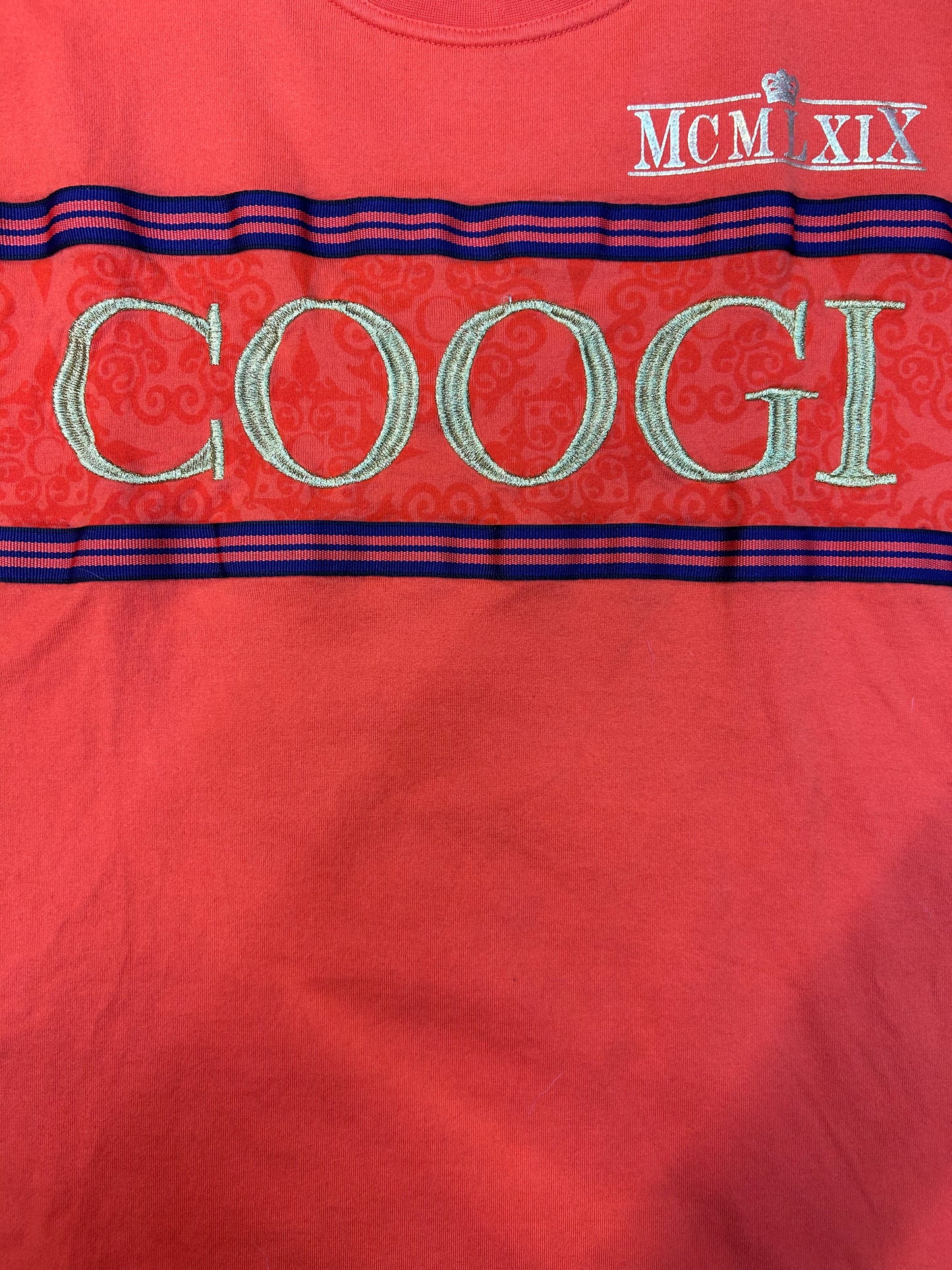 Y2K Coogi Deep Gold Logo Orange Tee
