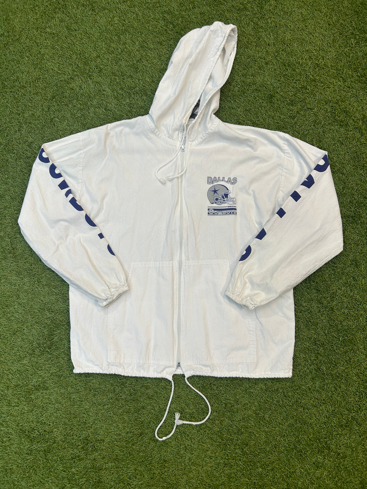 Vintage 90s Dallas Cowboys Drawstring Lightweight Jacket