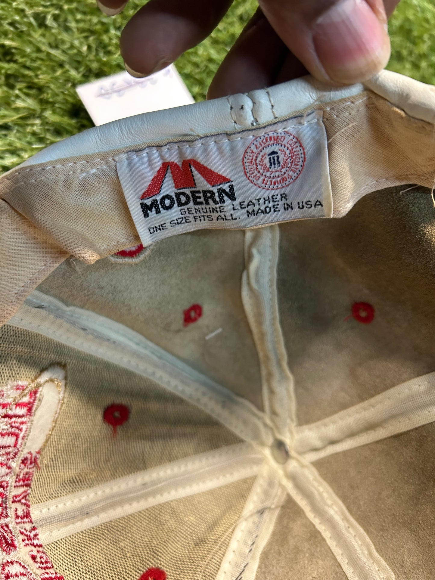 Vintage 90s Ohio State Buckeyes Leather Embroidered SnapBack