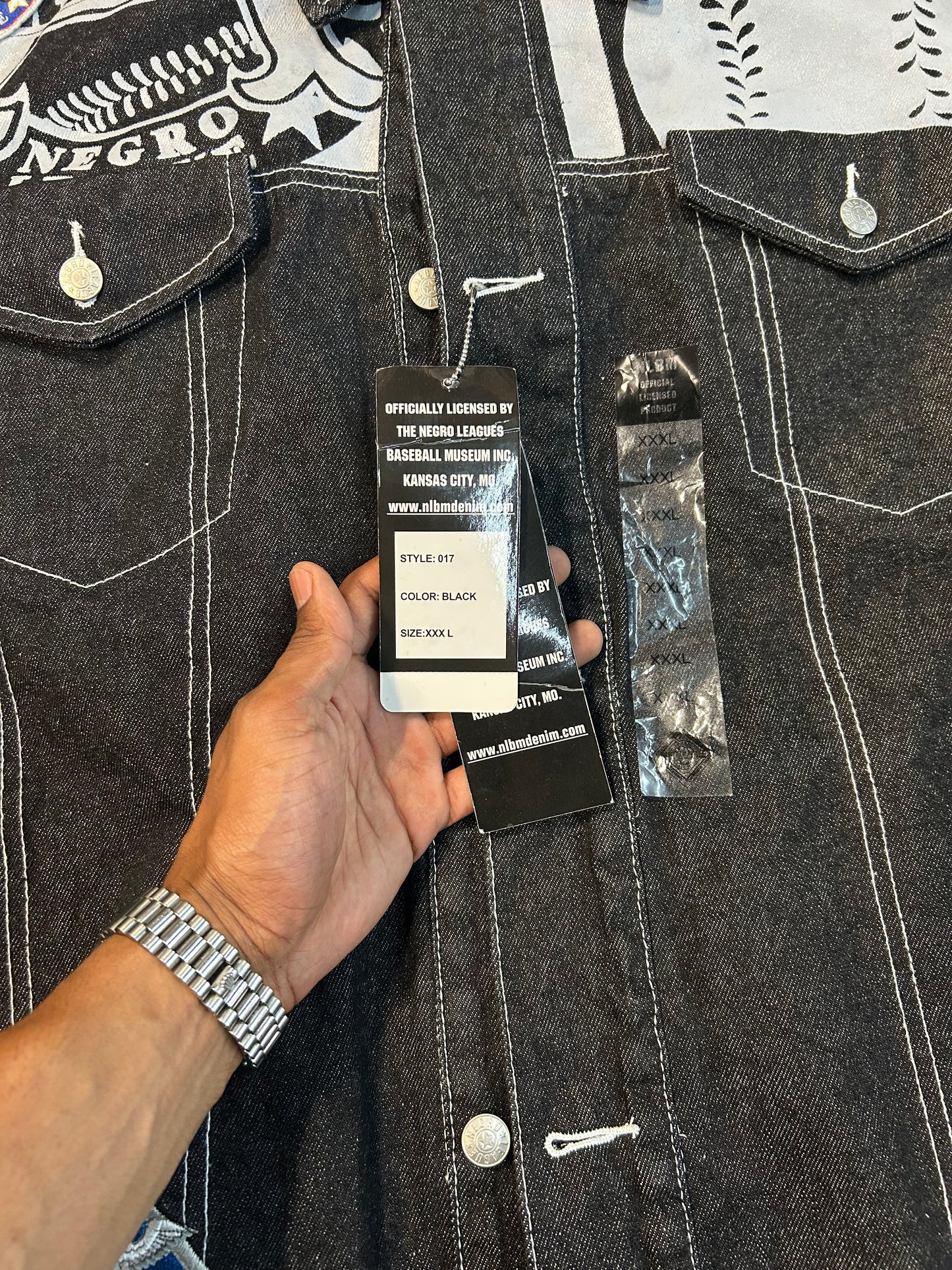 Y2K NLBM Black Denim Embroidered Jacket+Denim Jeans