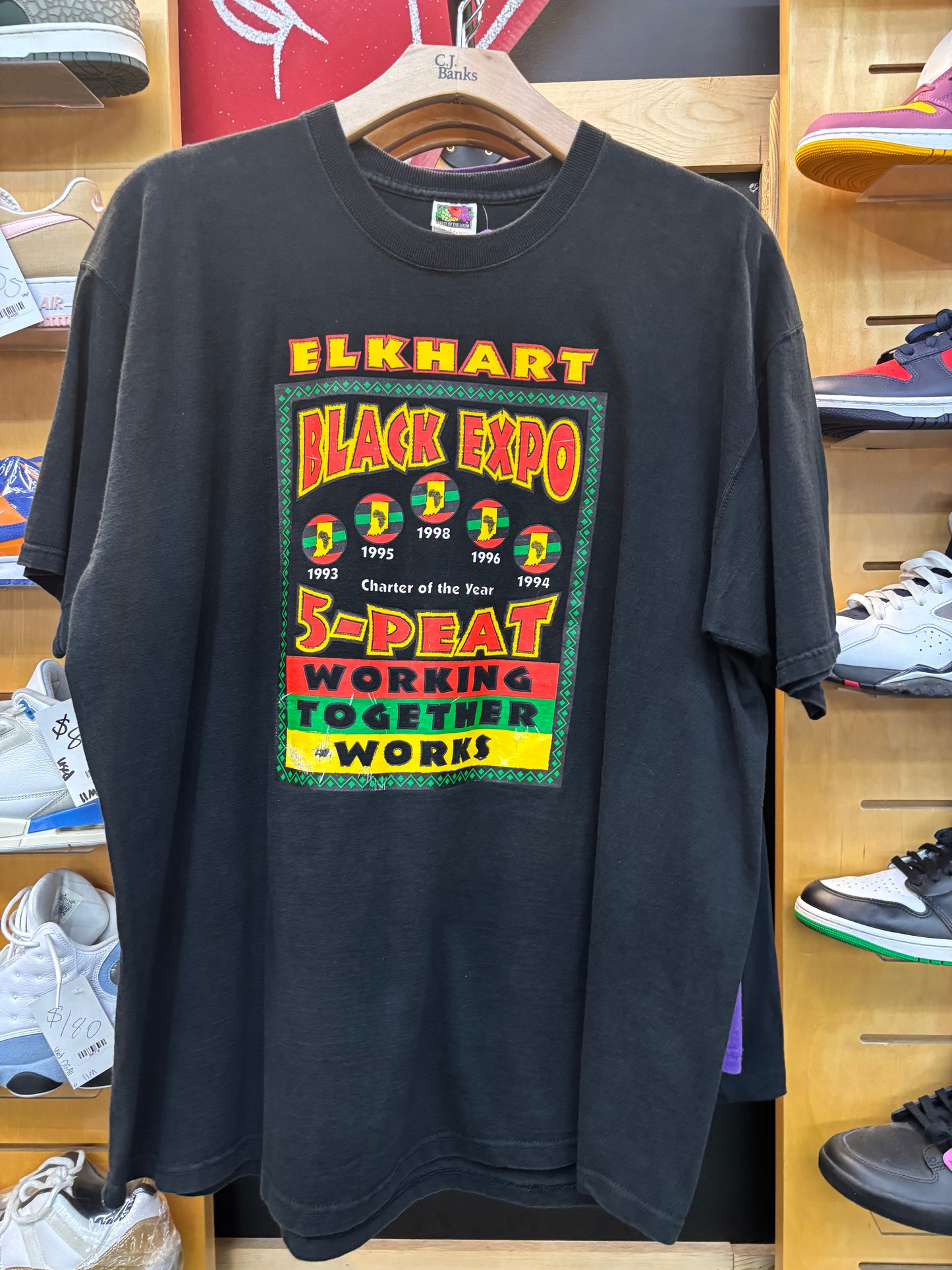 Vintage 1990’s Black Tee Elkhart Black Expo Graphic