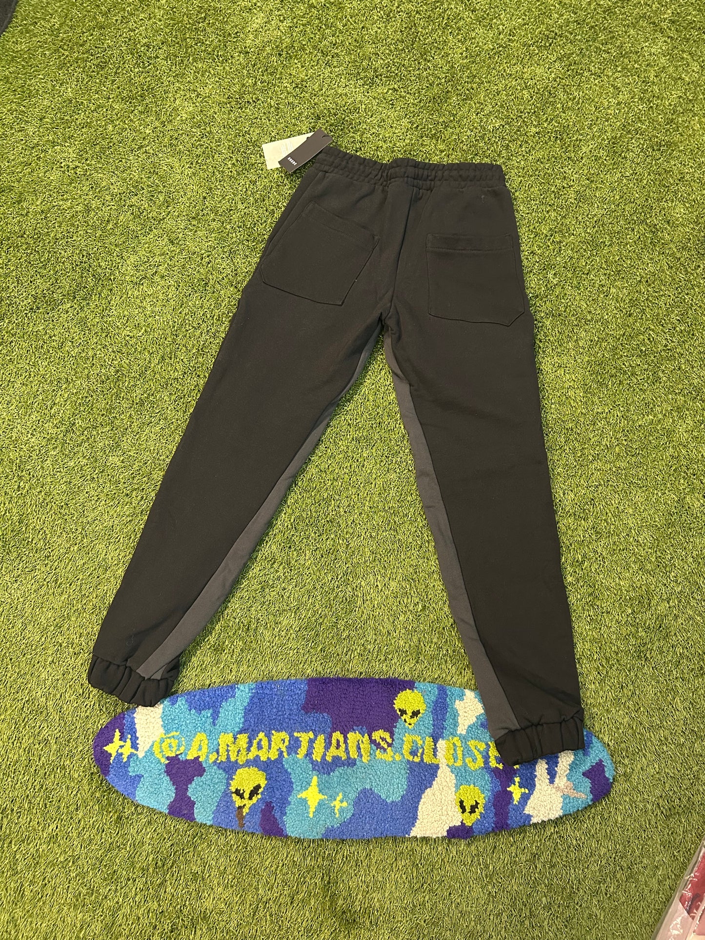 Rhude Black Classic Cargo Colorblock Pattern Sweat Pants