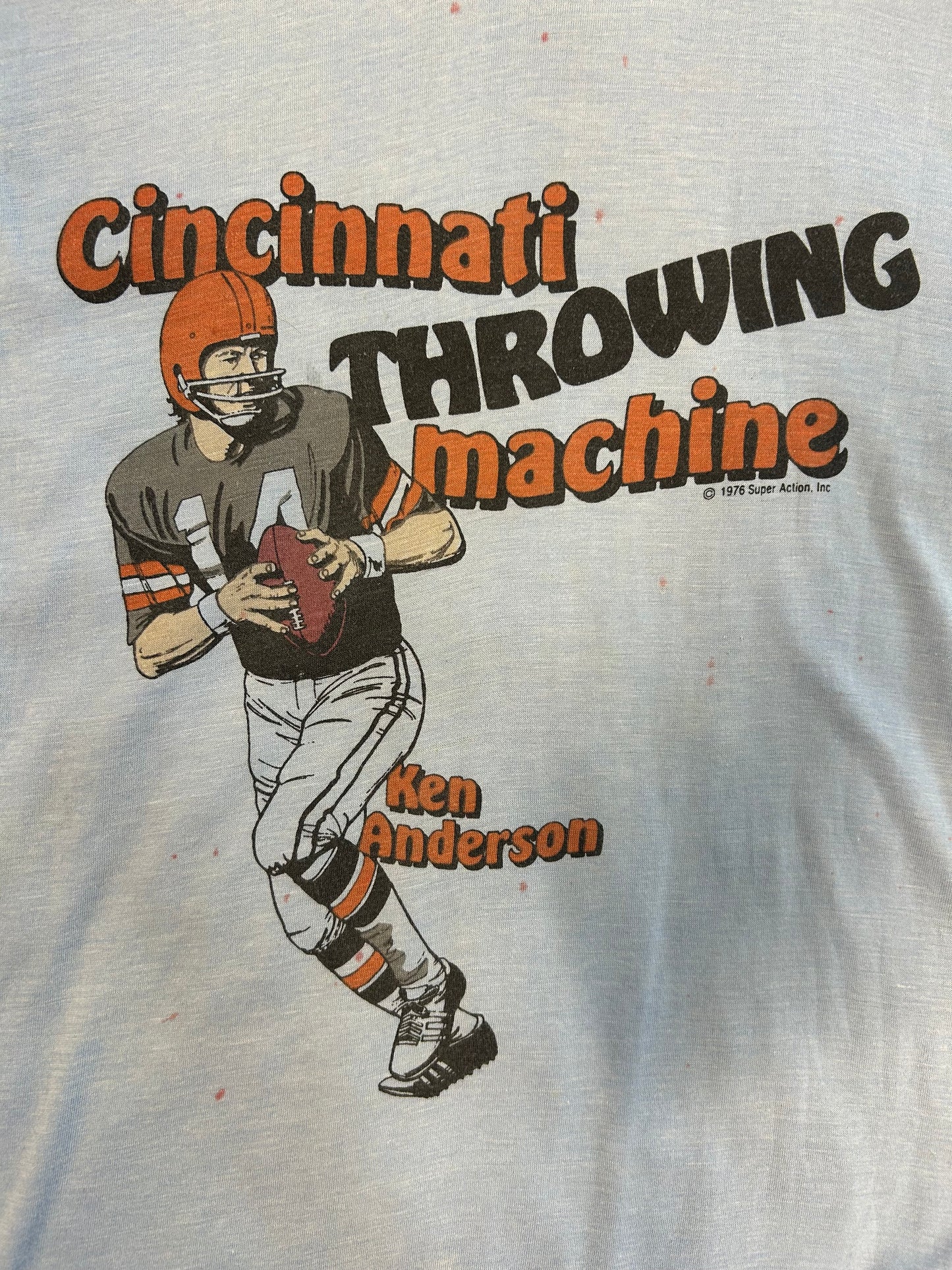 Vintage 1976 Cincinnati Throwing Machine Ken Anderson Tee