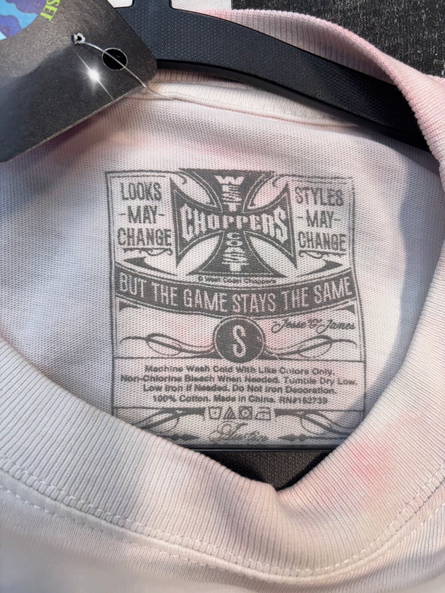 White West Coast Choppers Tee Featuring Red Tie-diy