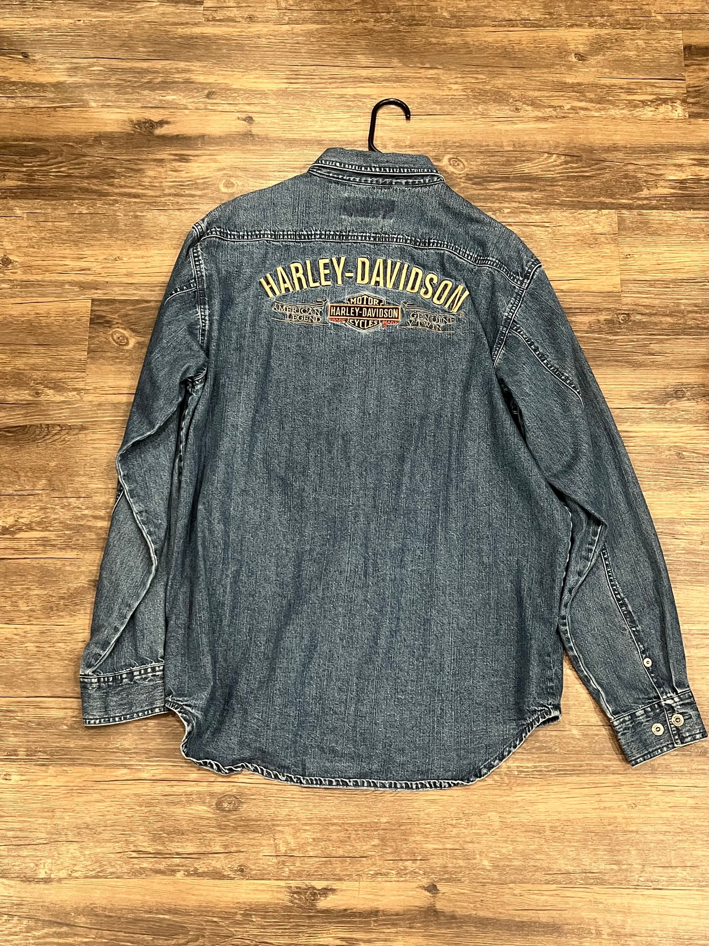 Vintage Harley Davidson Denim Button Up