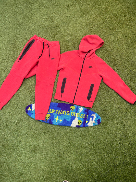 Red Nike Tech Track Suit Top/Bottom