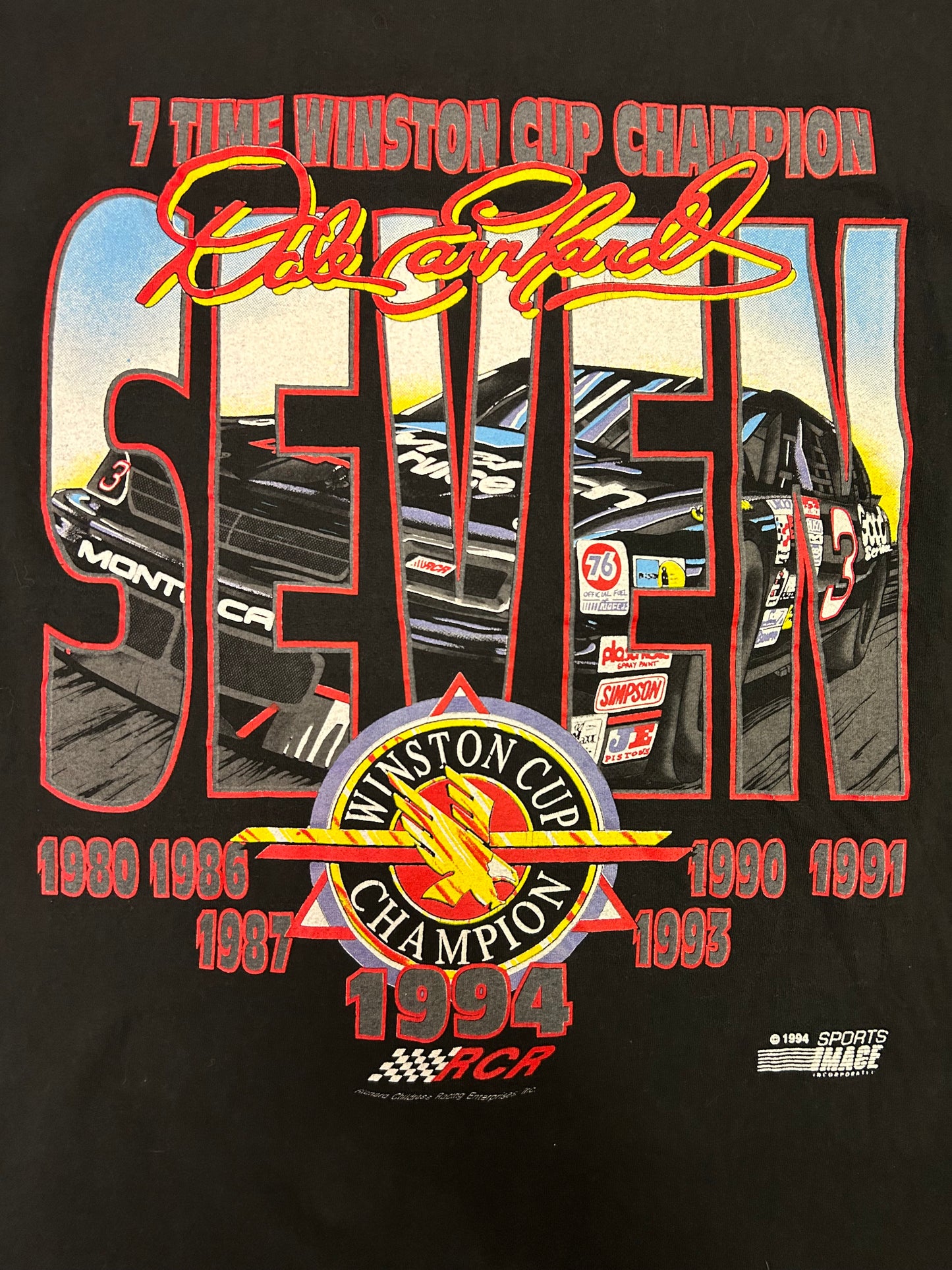 Rare Vintage 1994 Dale Earnhardt  7 Time Winston Cup Tee