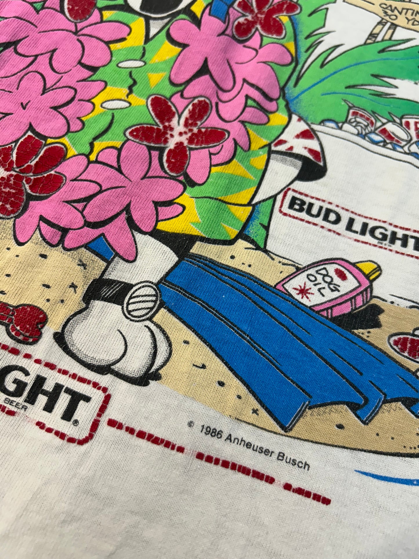 Vintage 1986 Club Spuds Budlight Beer Tee