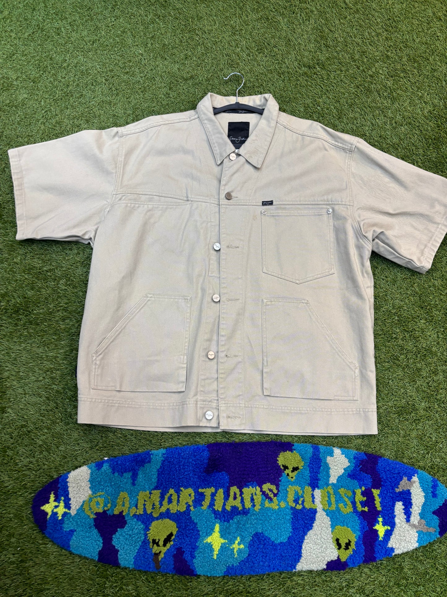 Vintage Beige Cotton Work Jacket
