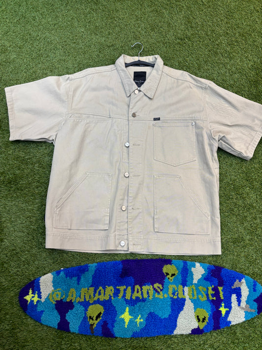 Vintage Beige Cotton Work Jacket