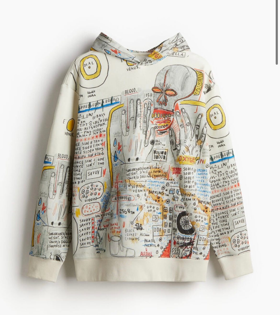 H&M Basquiat AOP Relaxed Fit Hoodie