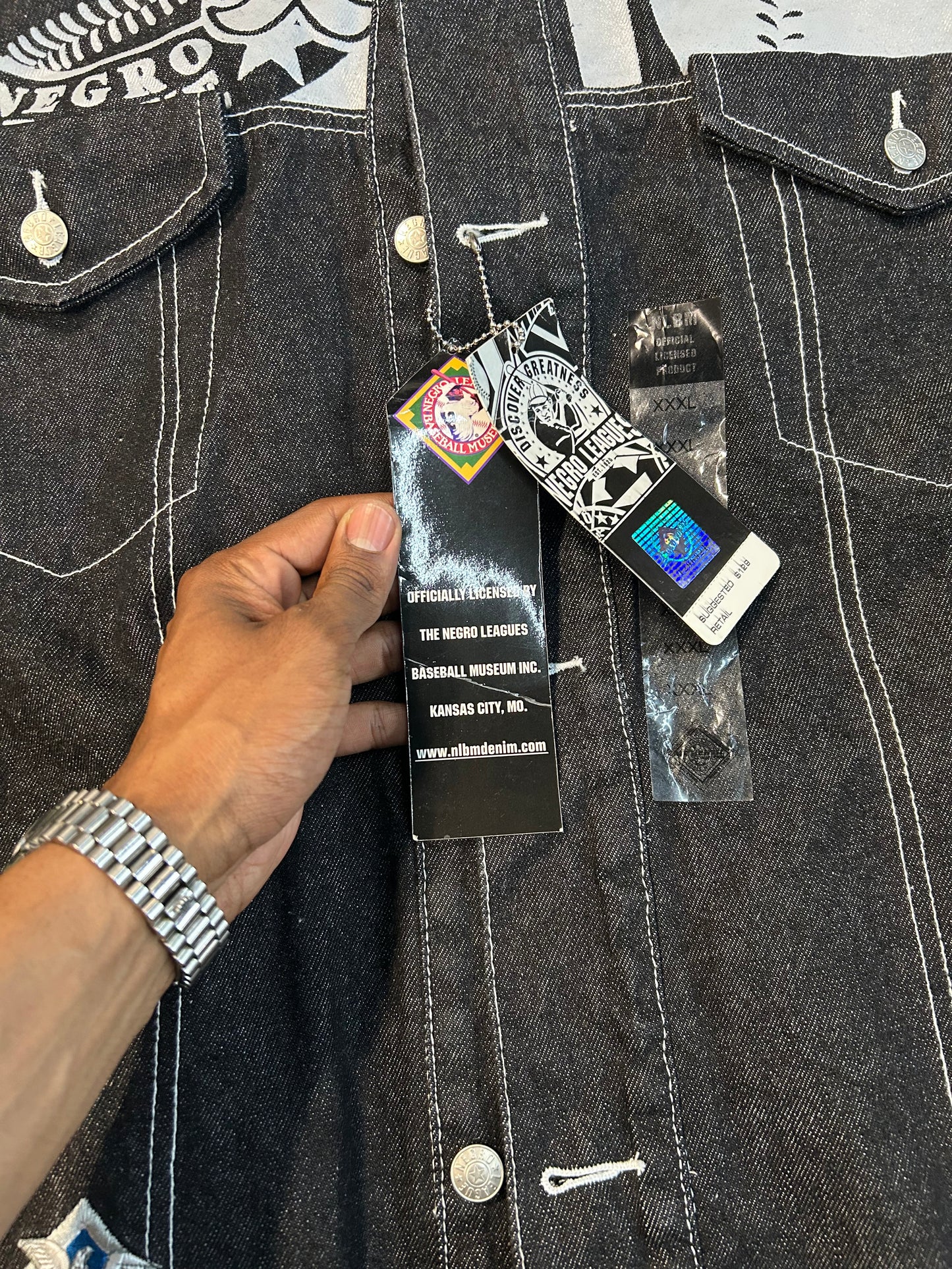 Y2K NLBM Black Denim Embroidered Jacket+Denim Jeans