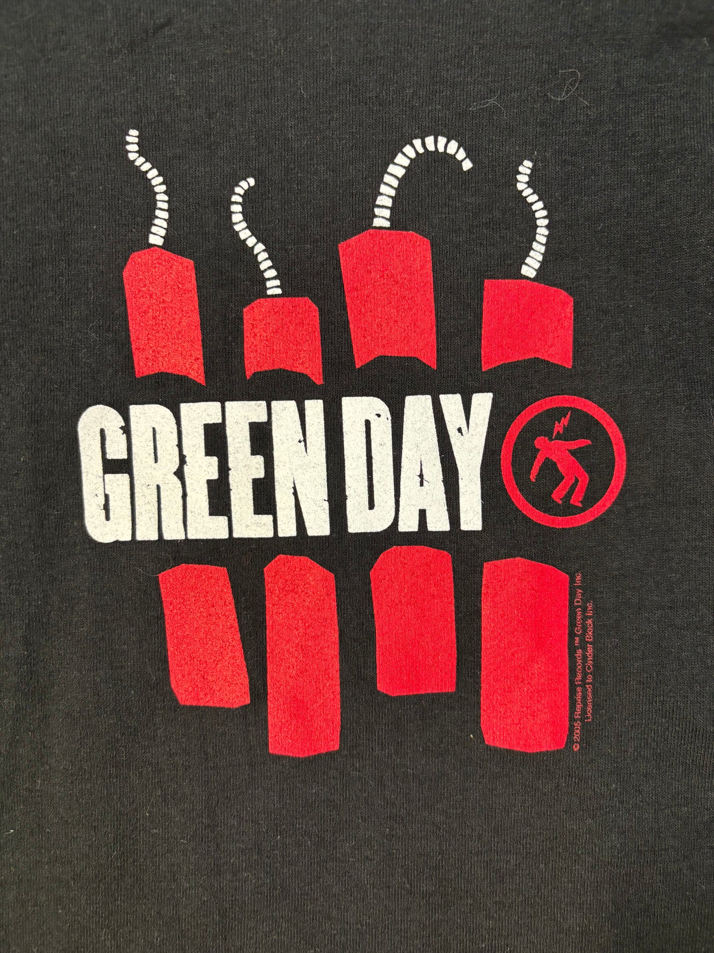 2005 Black Green Day American Idiot T-shirt Kids Size Large 14/16