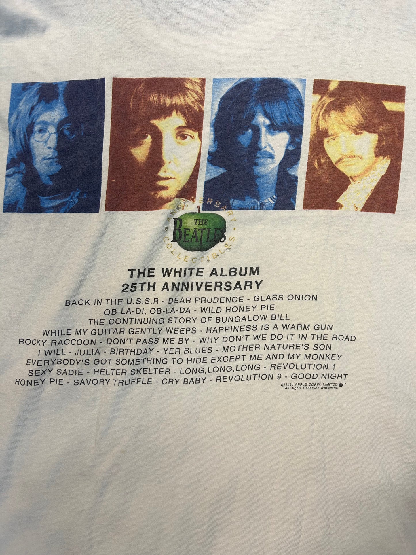 Vintage 1994 The Beatles The White Album 25th Anniversary Tee