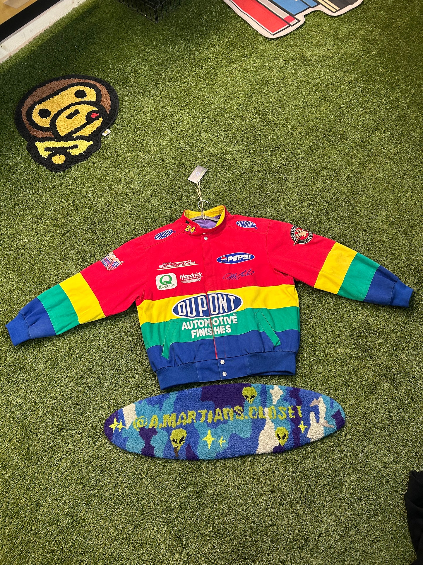 Vintage Jeff Hamilton DuPont Automotive Finishes NASCAR Rainbow Jacket