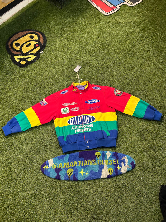 Vintage Jeff Hamilton DuPont Automotive Finishes NASCAR Rainbow Jacket