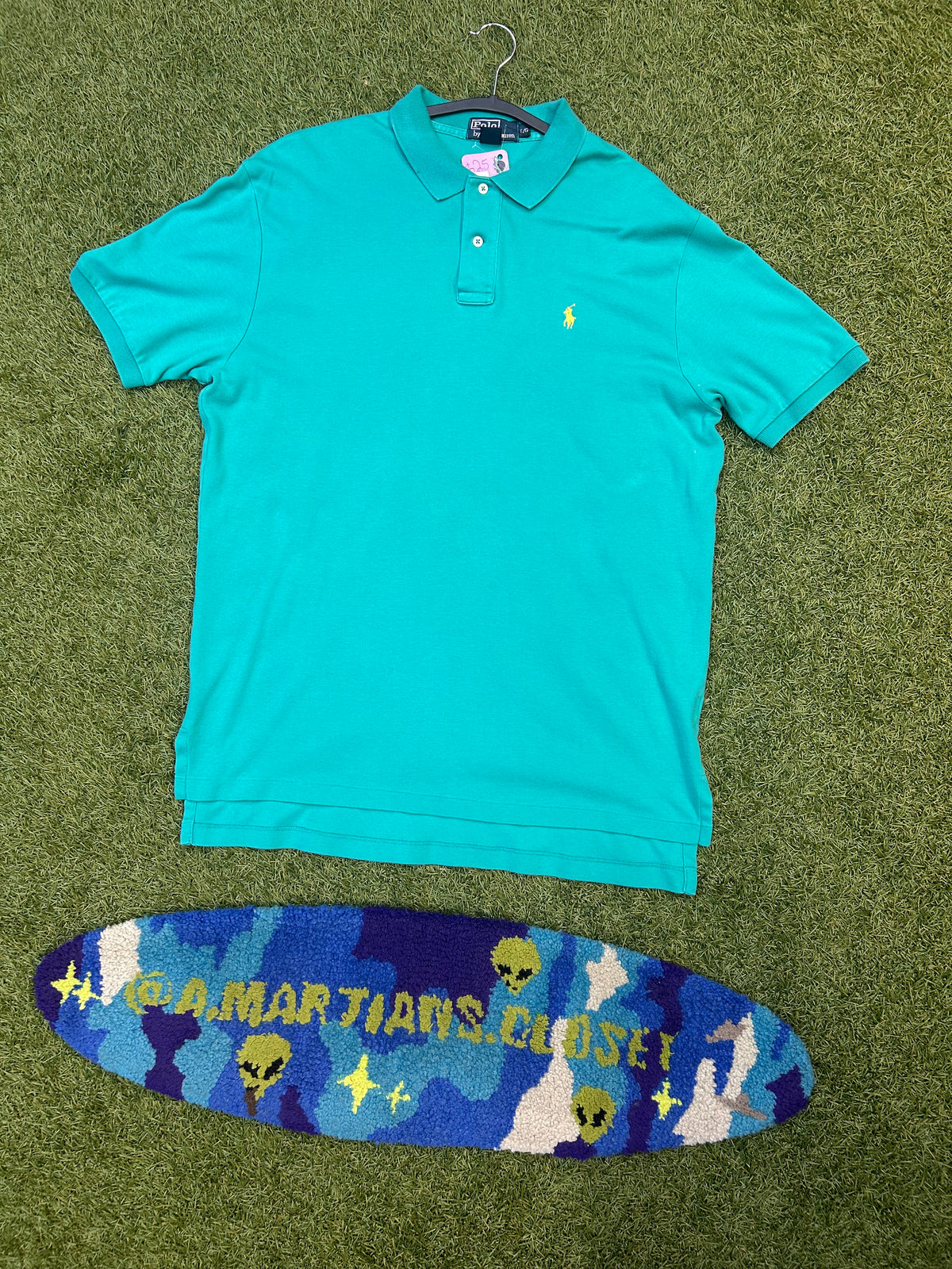 Vintage Silver Tag Polo Ralph Lauren Teal W/Gold Logo