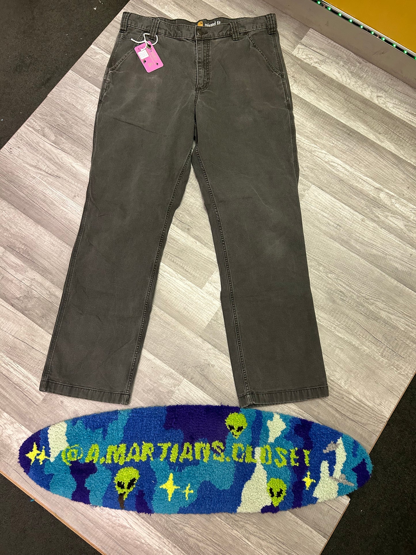 Retro Style Carhartt Relaxed Fit Grey Fade Jeans