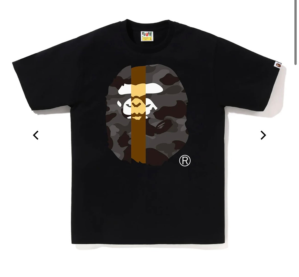 Bape Color Camo Transform Big Ape Head Tee