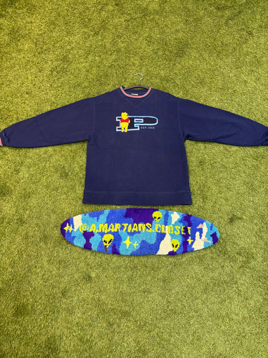 Vintage Winnie the Pooh “P” red striped crew neck Disney pals