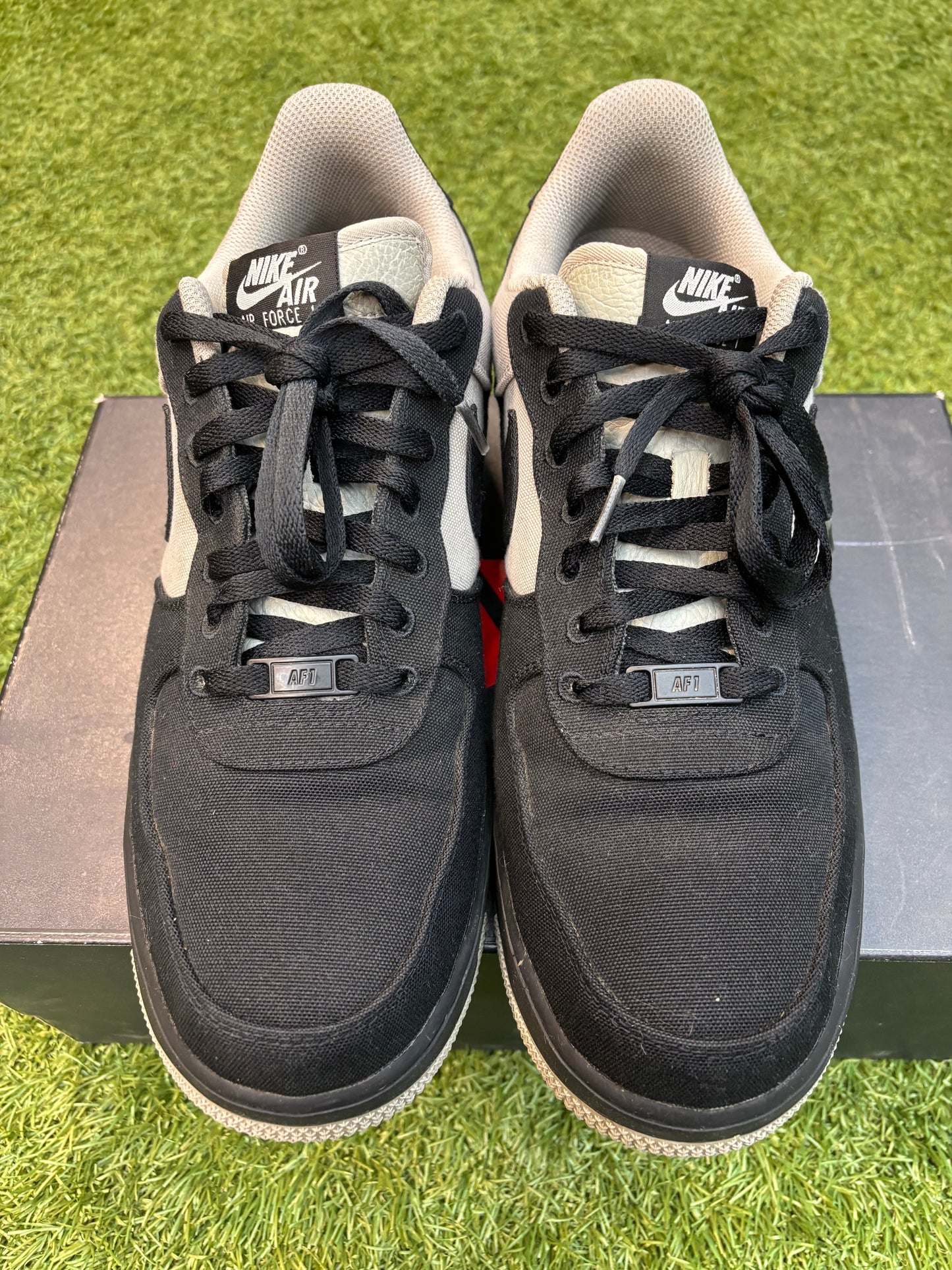 Nike Air Force One “black and grey canvas” size 12