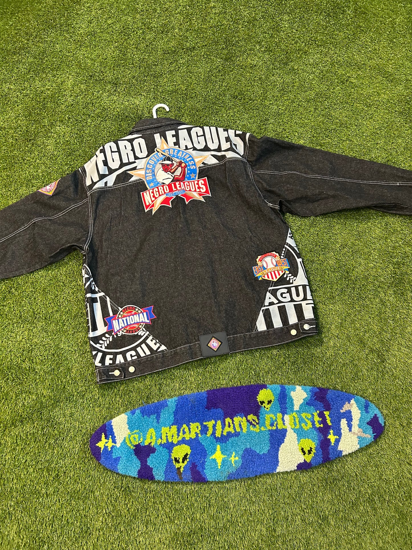 Y2K NLBM Black Denim Embroidered Jacket+Denim Jeans