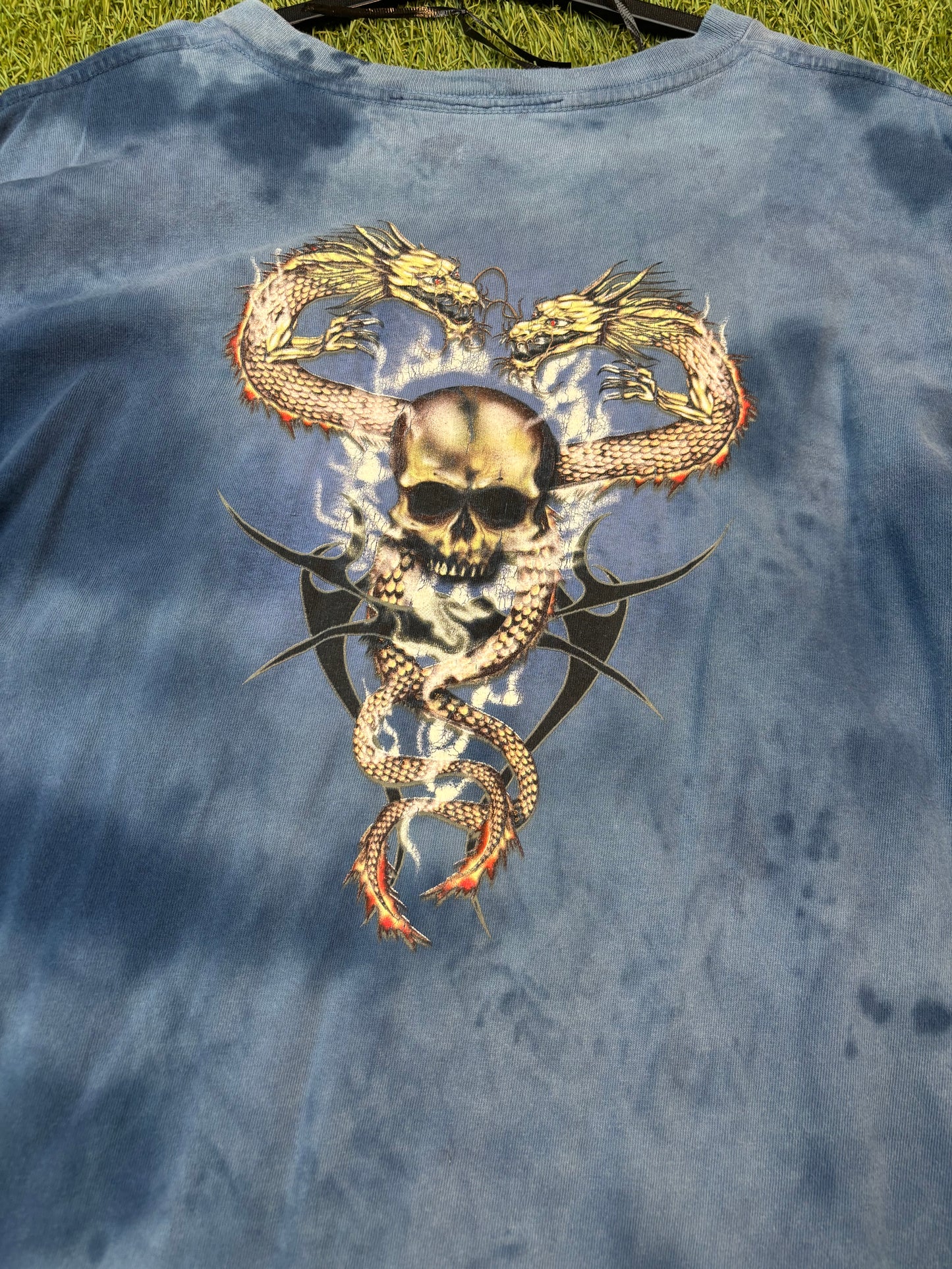 Y2K *Brand Unkown* Dragon Skull Graphic Tee