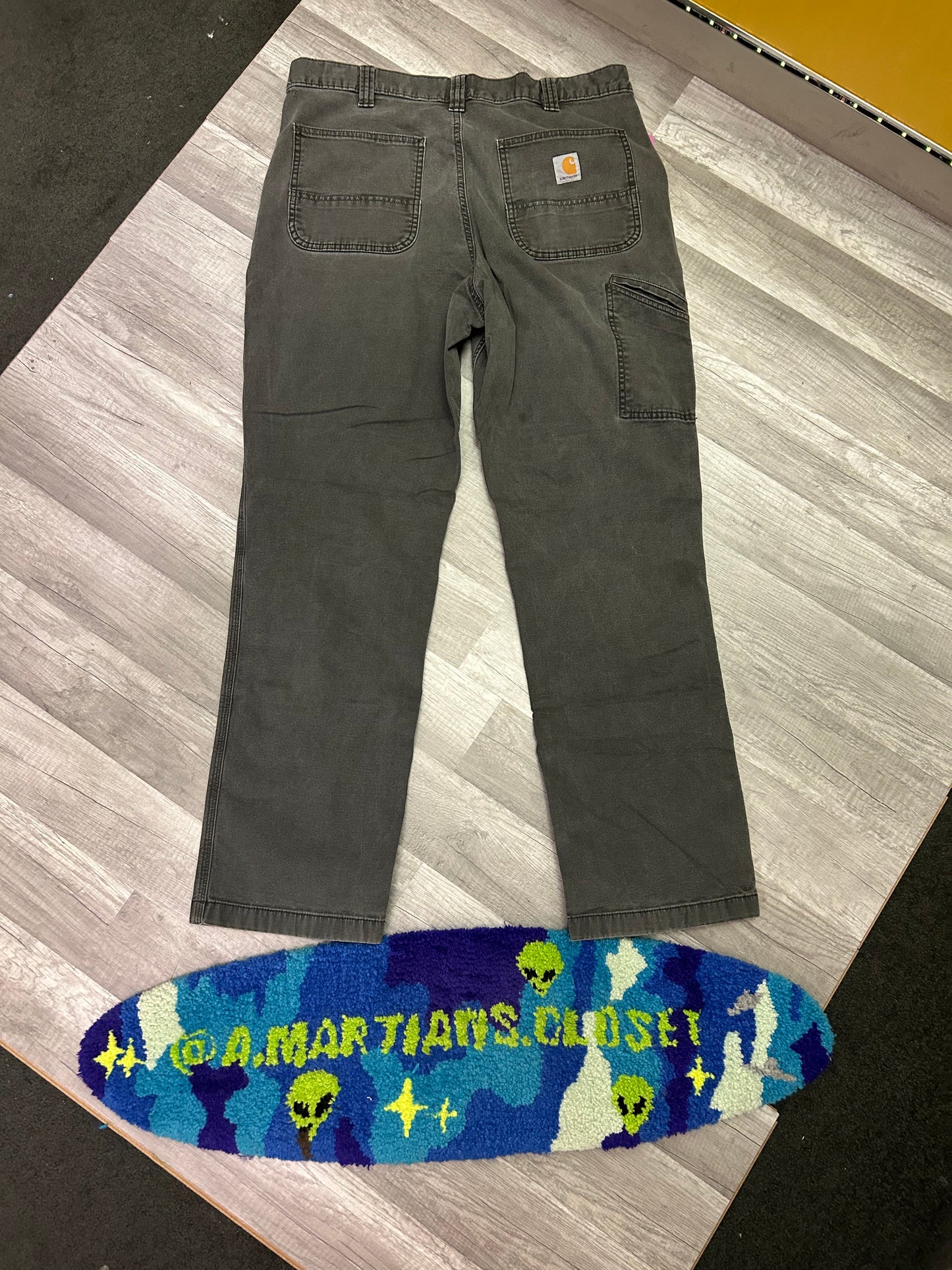 Retro Style Carhartt Relaxed Fit Grey Fade Jeans