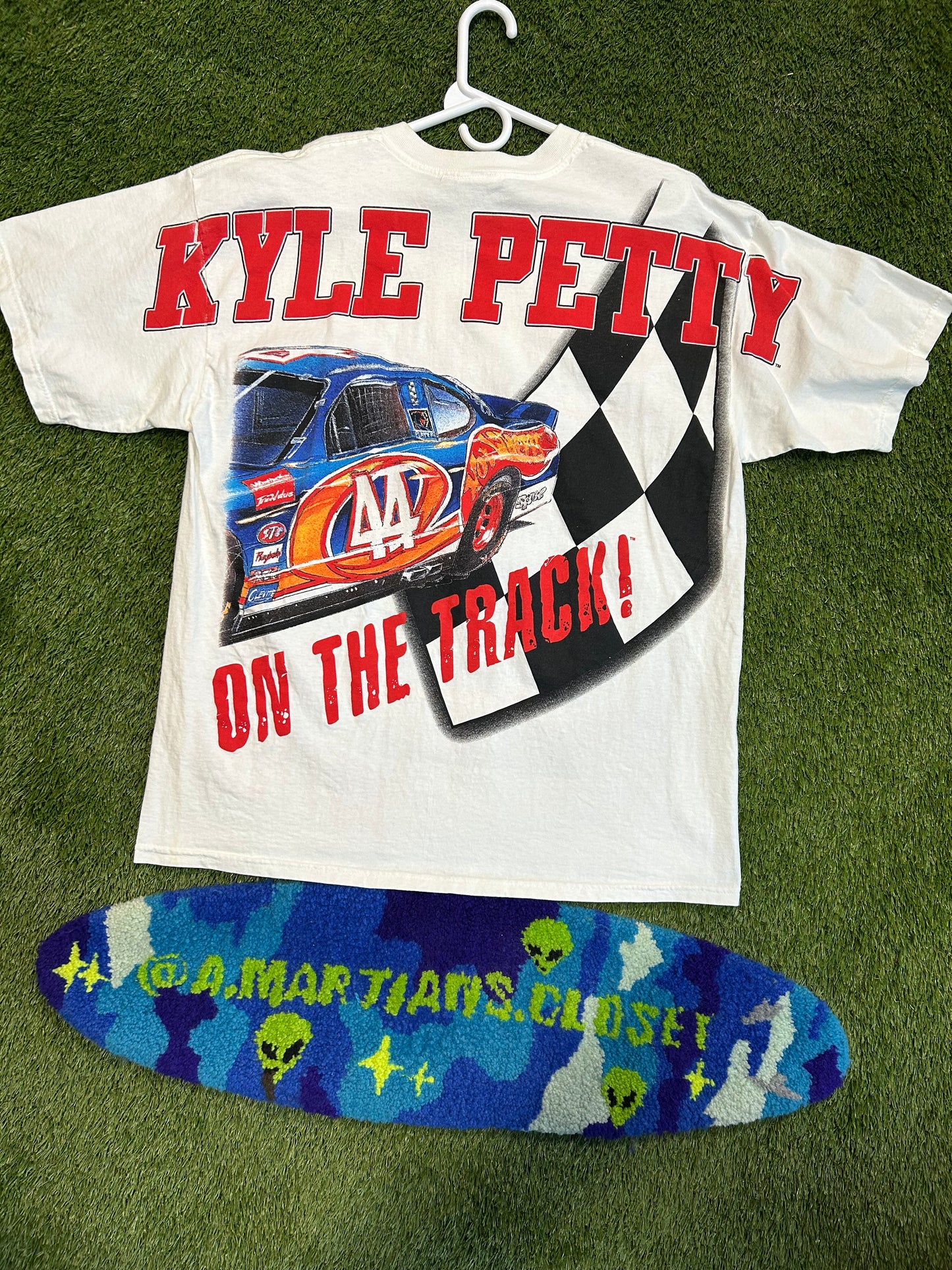 Vintage 1998 Classic Hot Wheels Tag Kyle Petty #44 NASCAR AOP Tee