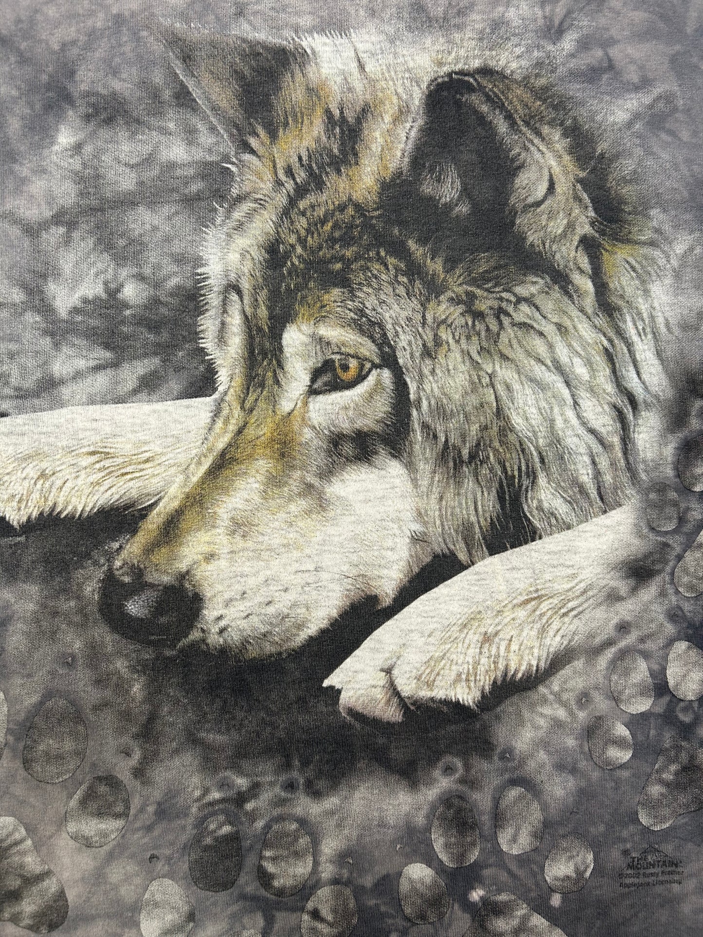 2002 Tye Dye Wolf Print Tee