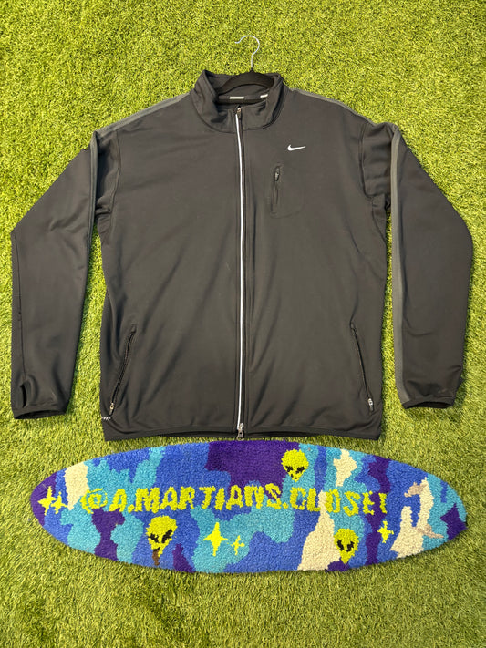 Black and Dark Grey Nike Running Dri-fit Full Zip Jacket Size XL