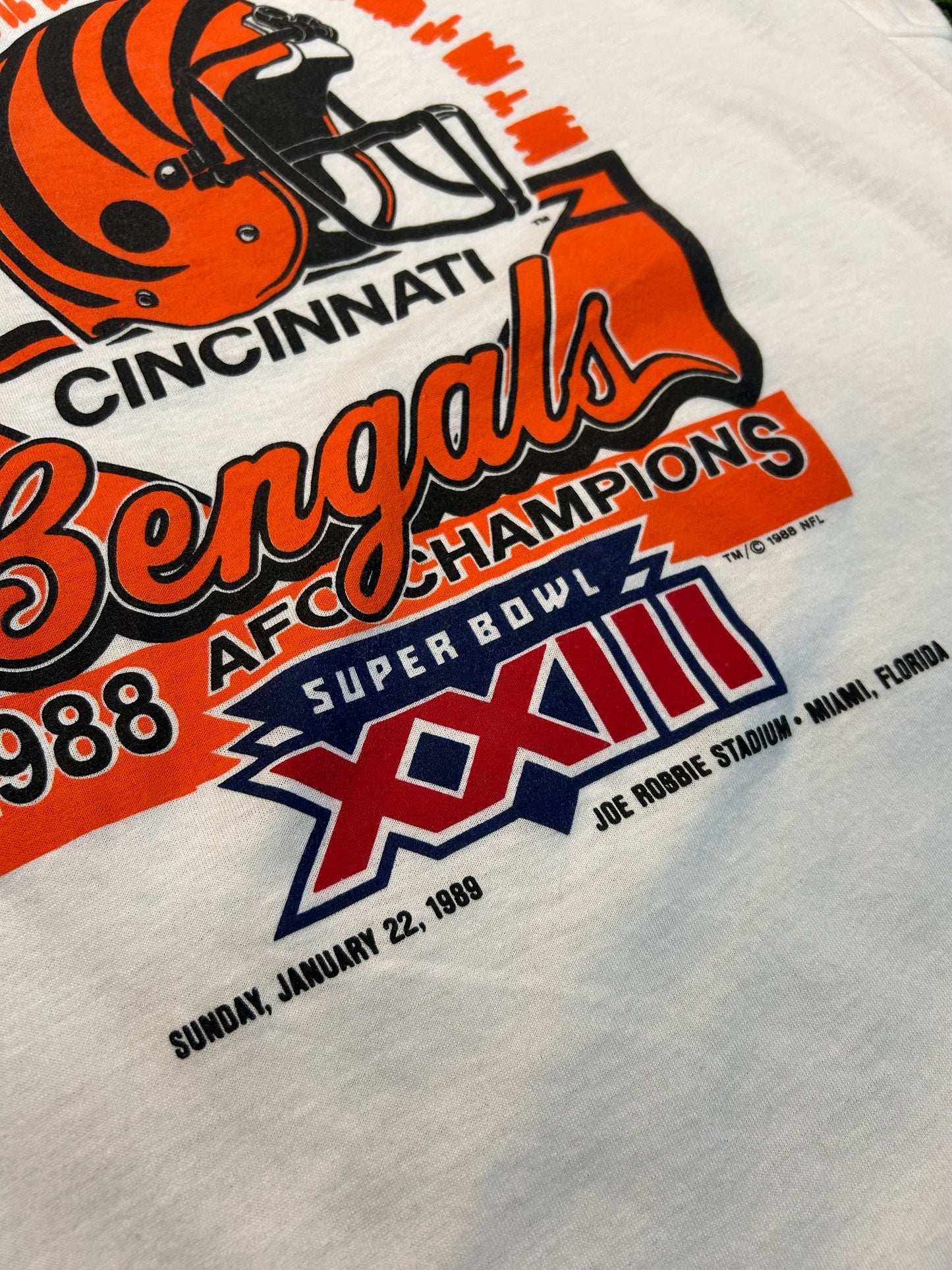 Vintage 1989 Cincinnati Bengals NFL AFC Champions Tee