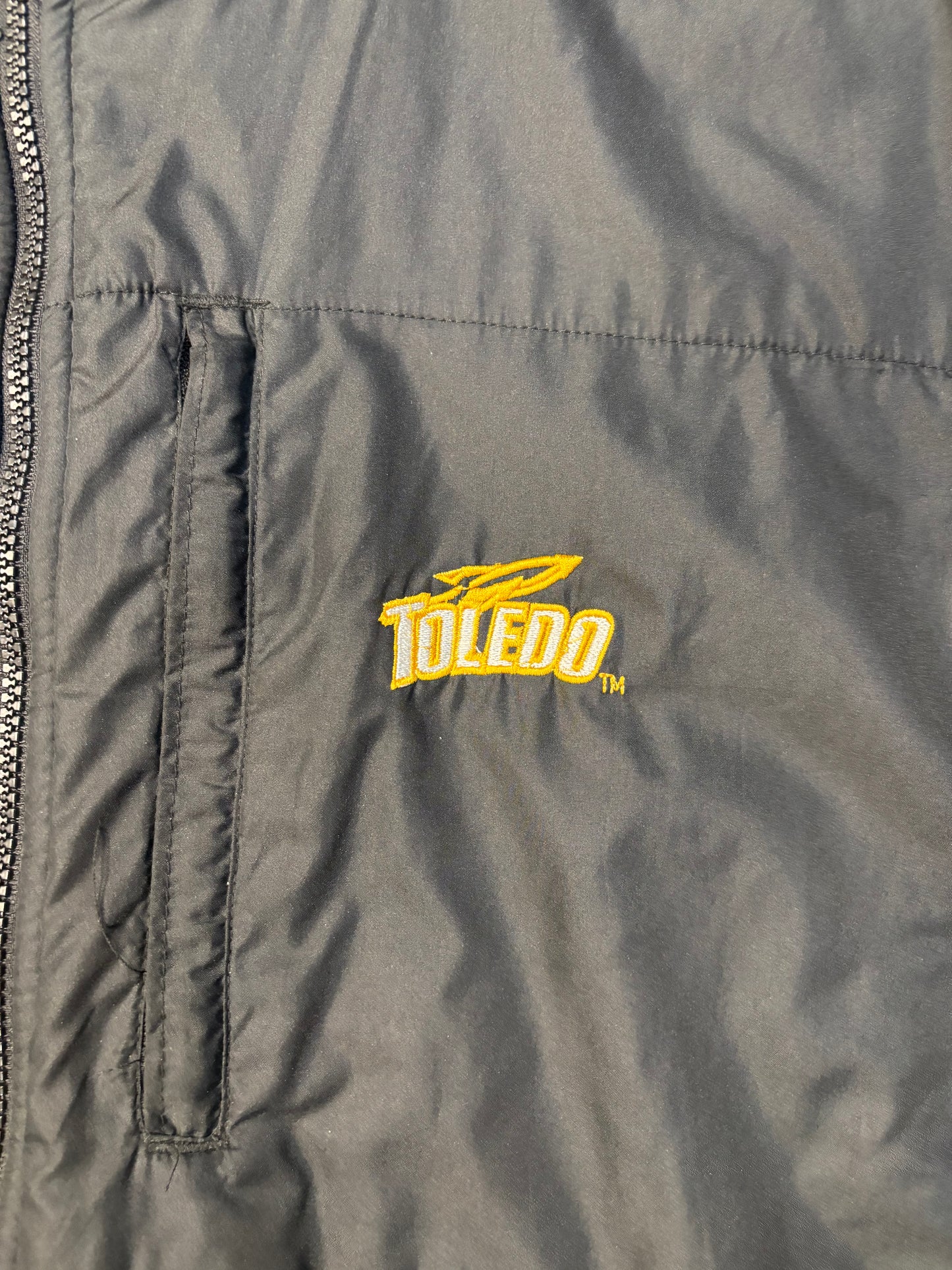 Navy Blue and Black Proplayer Toledo Rockets Fleece Jacket Size XL